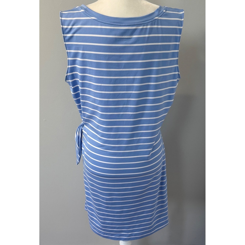 Vineyard Vines Performance Stripe Sleeveless Tie Waist Tank Dress Size L - Picture 7 of 9